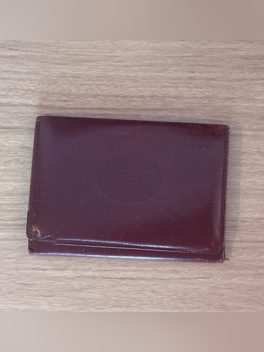 Cartier Burgundy Leather Card Holder